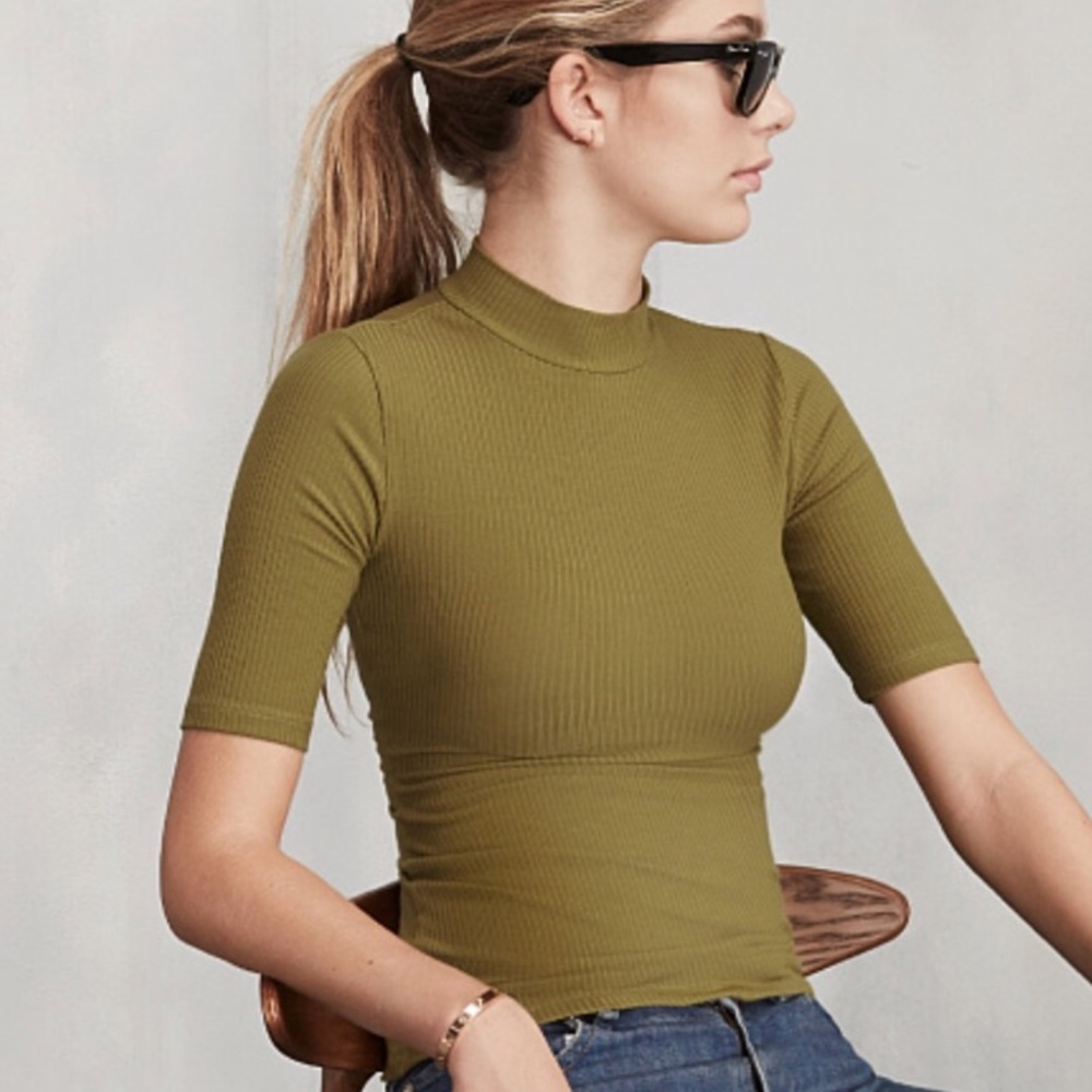 Reformation Mock Neck Beechmont Top XS